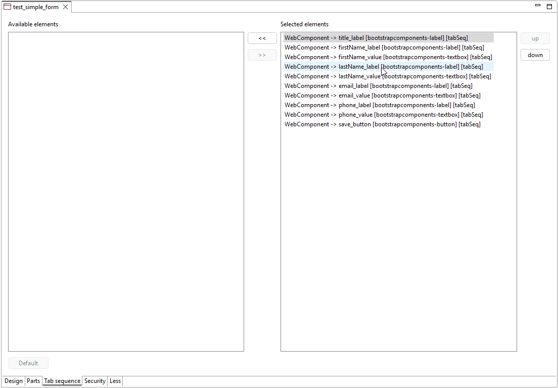 Tab Sequence usage demo