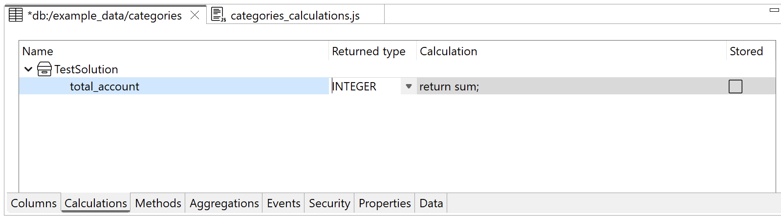 Table editor - calculations