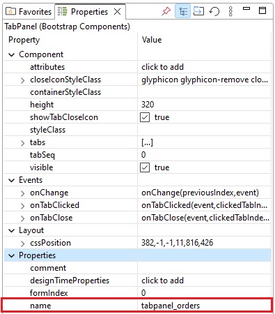 Tab Panel name