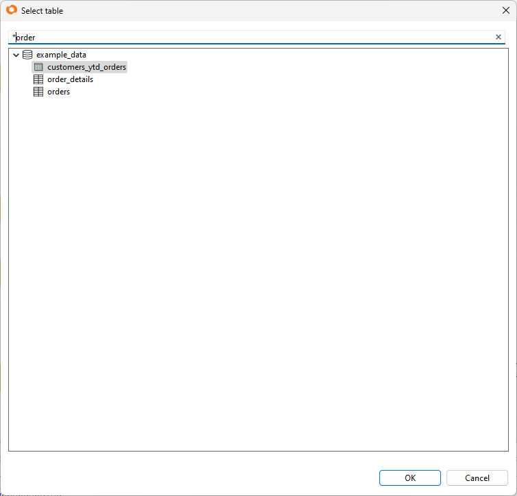 Datasource Selection Wizard Filtering Orders