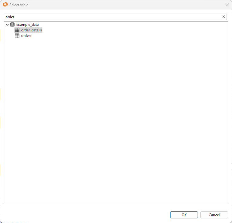 Datasource Selection Wizard Filtering Orders