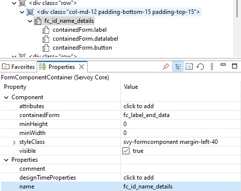 Form Component Container name