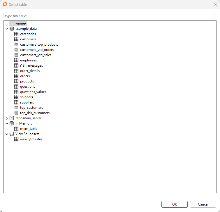 Datasource Selection Wizard